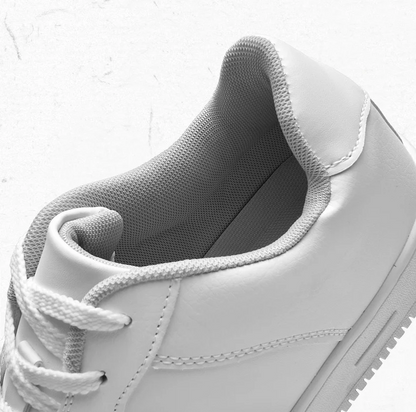 Mens All White Trainers White Mens Trainers Heel Close Up Image