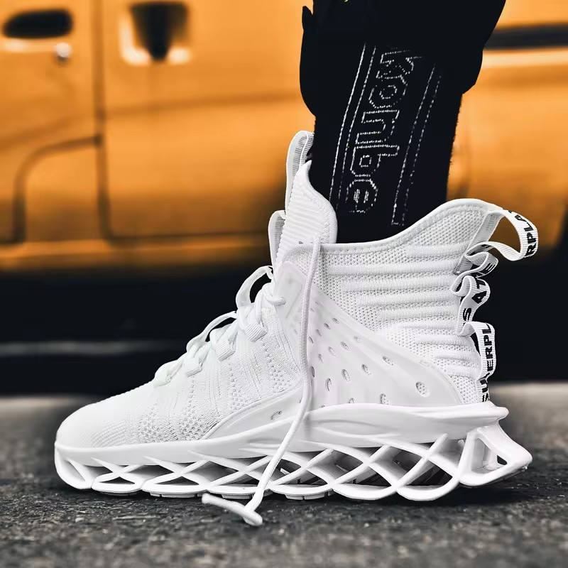 ELEWHVTË™ Home High-Top Sneakers White Mens High Top Sneakers Model Image Heel