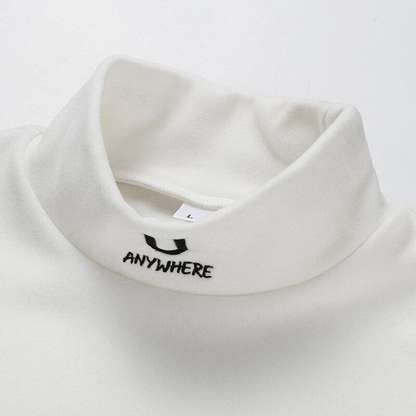 ELEWHVTË™ | Anywhere Turtleneck Men's All-White Turtleneck Product Image Front Collar