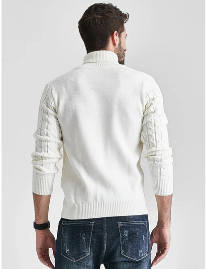 ELEWHVTË™ | Classic Turtleneck Men's All-White Turtleneck Model Image Back