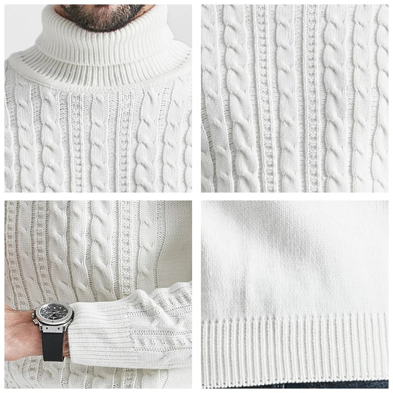 ELEWHVTË™ | Classic Turtleneck Men's All-White Turtleneck Product Image Details