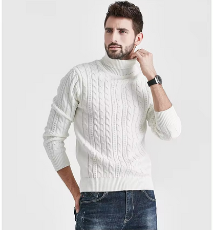 ELEWHVTË™ | Classic Turtleneck Men's All-White Turtleneck Model Image Front