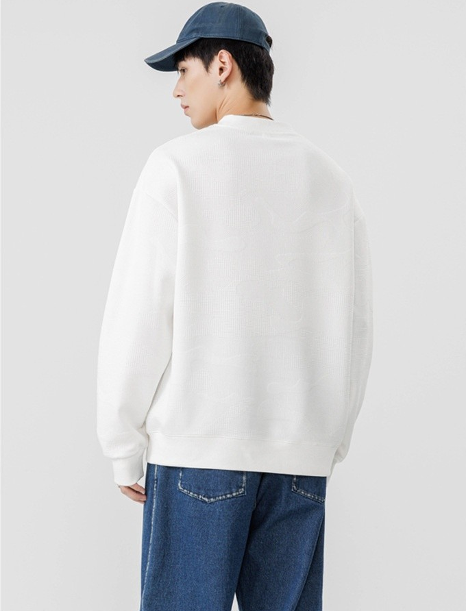 ELEWHVTË™ | Crewneck Sweater Men's White Sweater Model Image Back