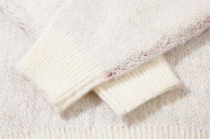 ELEWHVTË™ | First Blood Sweater Men's Red & White Sweater Product Image Sleeves