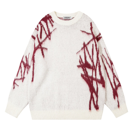 ELEWHVTË™ | First Blood Sweater Men's Red & White Sweater Product Image Front