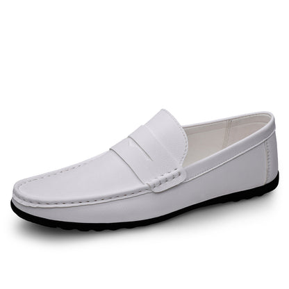 Mens White Loafers All White Mens Loafers Product Side Image