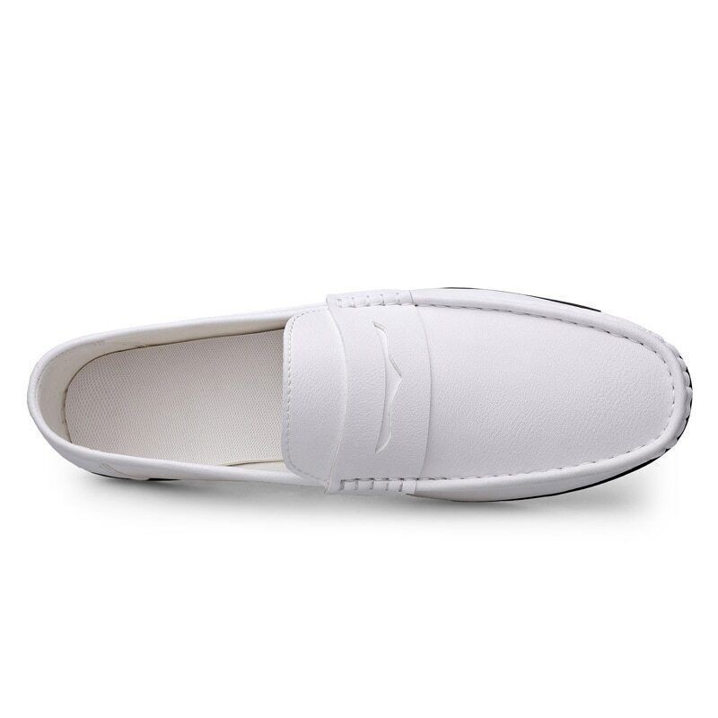 Mens White Loafers All White Mens Loafers Product Image Top