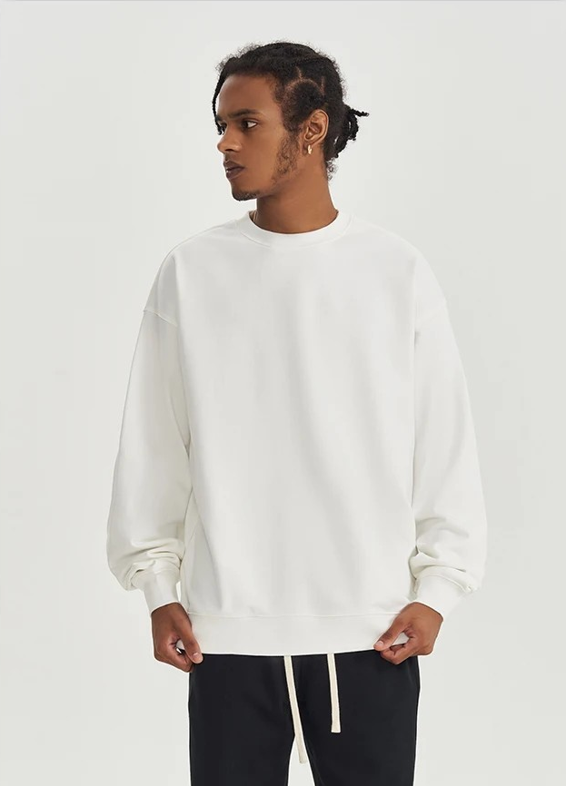 ELEWHVTË™ | Loose Sweater Men's White Sweater Model Image Front