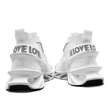 ELEWHVTË™ | Love Sneakers White Mens Mesh Sneakers Product Image Heel