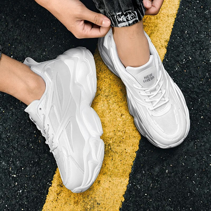 ELEWHVTË™ | New IHSTA WHVTE Sneakers White Mens Mesh Sneakers Model Image Top