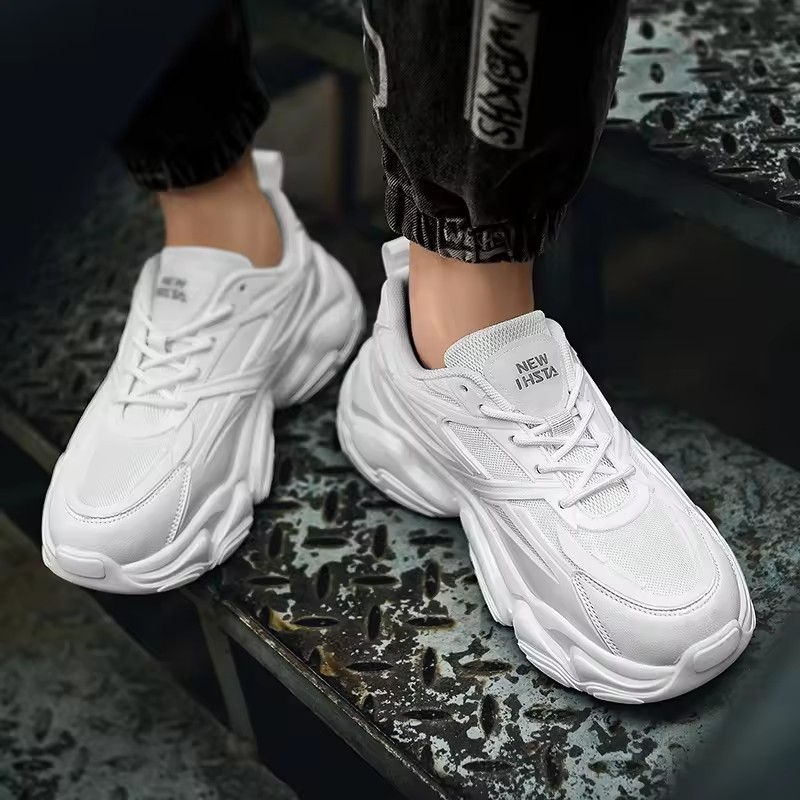 ELEWHVTË™ | New IHSTA WHVTE Sneakers White Mens Mesh Sneakers Model Image Top