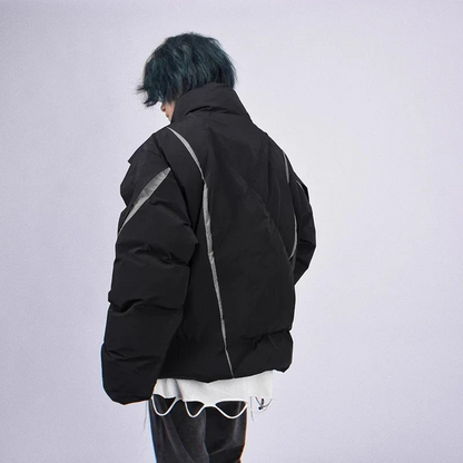 ELEWHVTË™ | Pulse Jacket Black Model Wearing Jacket 'Image Back