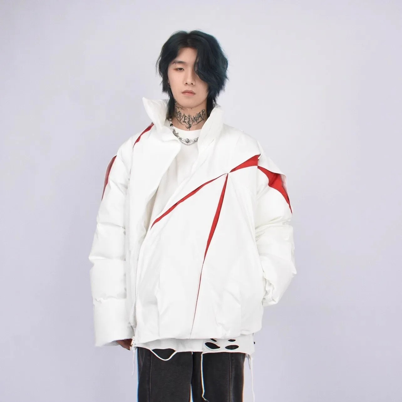 ELEWHVTË™ | Pulse Jacket White Model Wearing Jacket Image Front