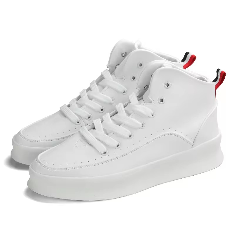 ELEWHVTË™ Retro High-Top Sneakers White Mens High Top Sneakers Product Image Both Sneakers