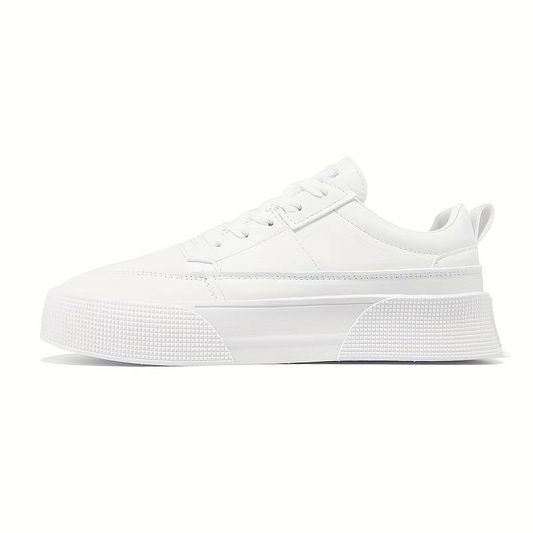 Mens White Trainers White Mens Leather Trainers Product Side Image