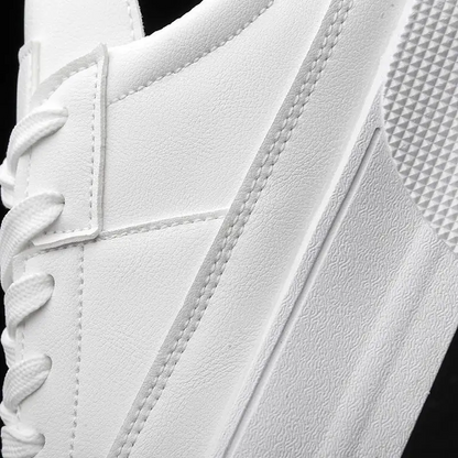 Mens White Trainers White Mens Leather Trainers Product Image Material