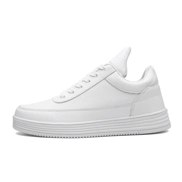 Mens Leather Trainers White Leather Mens Trainers Product Image Left Side