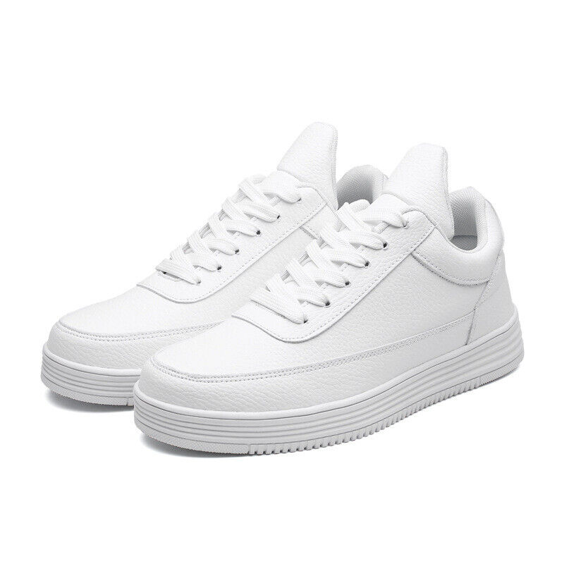 Mens Leather Trainers White Leather Mens Trainers Product Image Both Trainers