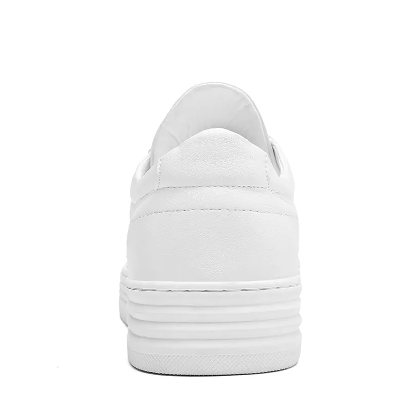 Mens Leather Trainers White Leather Mens Trainers Product Image Heel