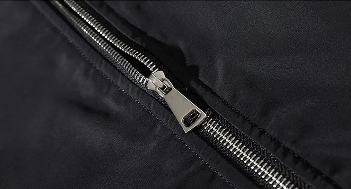 Black Phoenix WInter Jacket Silver Zipper Close Up