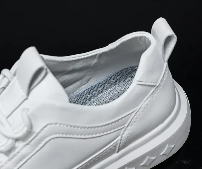 Mens All-White Star Trainers White Mens Trainers Product Image Heel