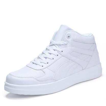 Mens High-Top Sneakers All White Mens Sneakers Product Image