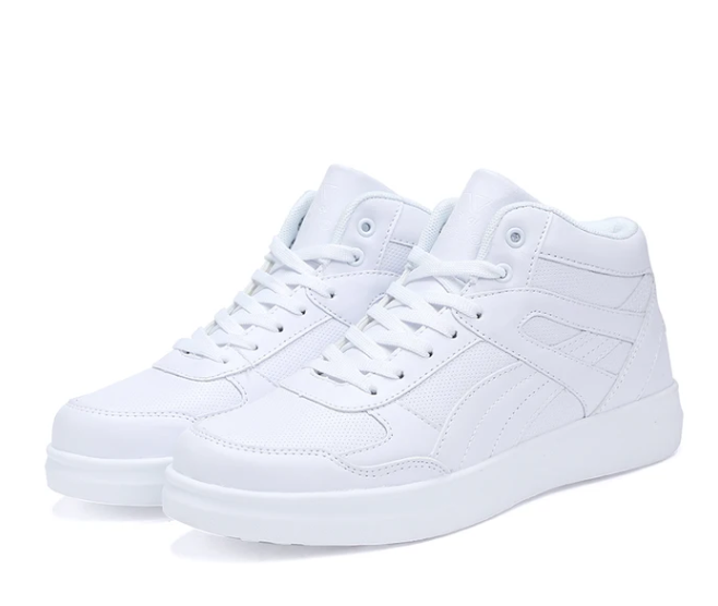 Mens High-Top Sneakers All White Mens Sneakers Both Shoes Product Image